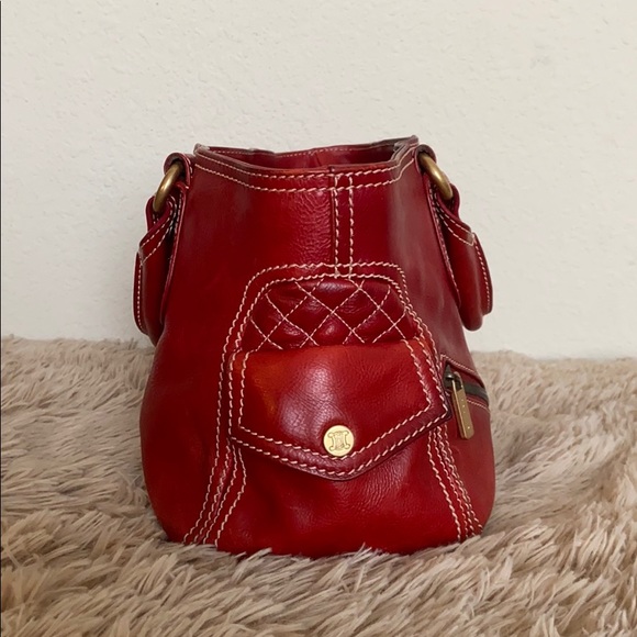 Auth Celine Boogie Red Leather Handbag - Picture 4 of 16